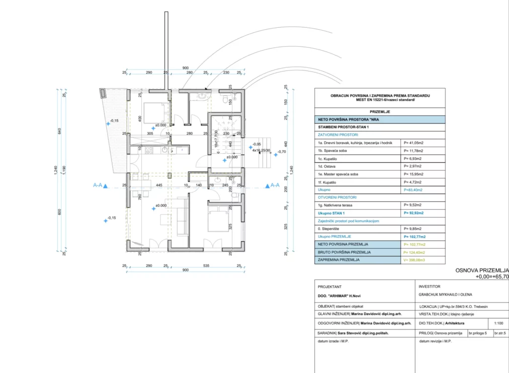 First floor plan of Drenovic Apartments showing detailed unit layout and access points