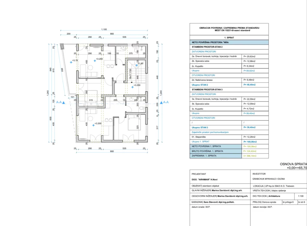 Second floor plan of Drenovic Apartments illustrating unit layout and internal arrangement